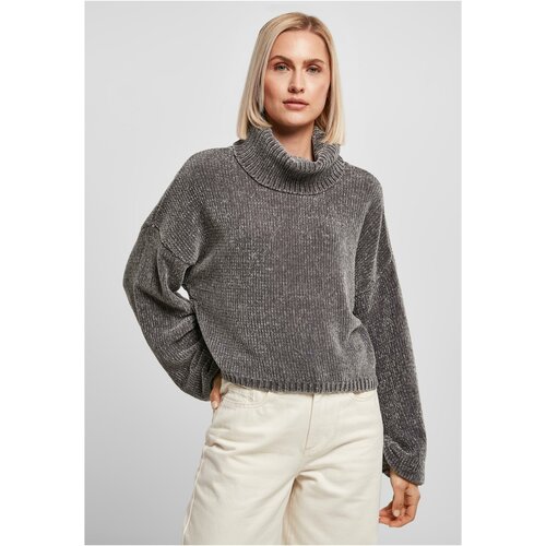 UC Ladies Women's turtleneck with short chenille sweater asphalt Slike
