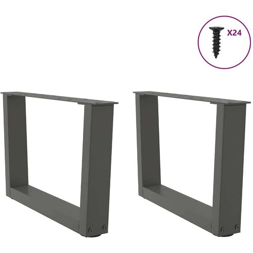  Noge za blagovaonski stol V-oblik 2 kom antracit 50x(30-31 3)cm Slike