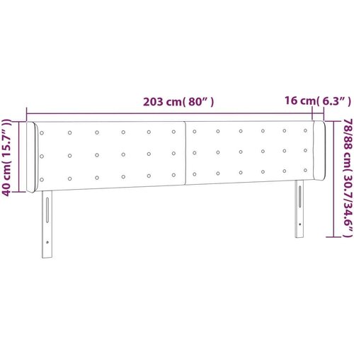  Uzglavlje plavo 203x16x78/88 cm od tkanine Slike