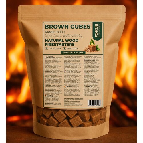 Fokus Naravne vžigalne kocke Brown Cubes (192 kock) Slike