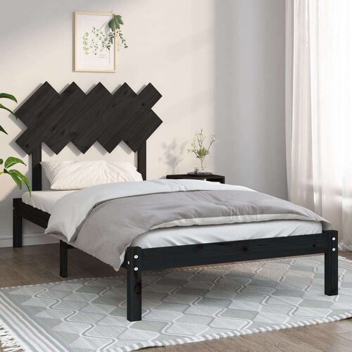  Posteljni okvir črn 100x200 cm trden les, (20684186) Slike