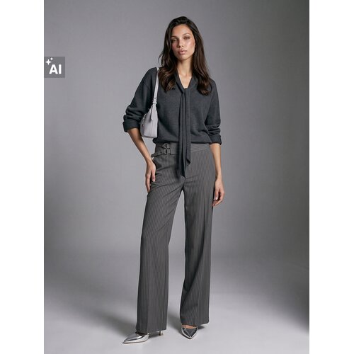 Sinsay Elegantne wide leg hlače s dodatkom viskoze Slike