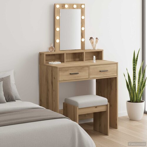  Toaletni stol Smeđa 79 x 41 x 140 cm Konstruirano drvo Cijene