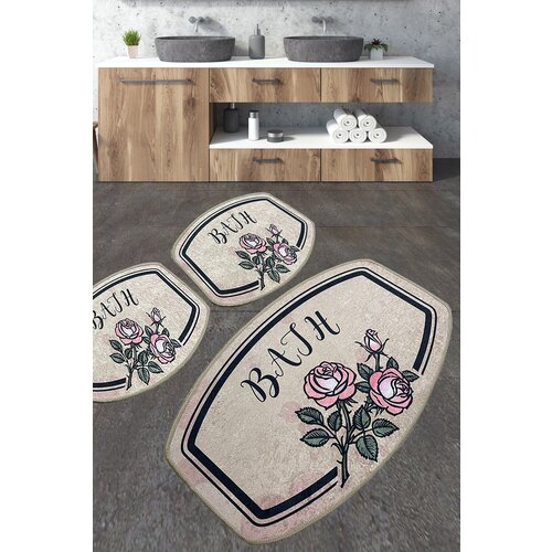 mand multicolor bathmat set (3 pieces) Slike