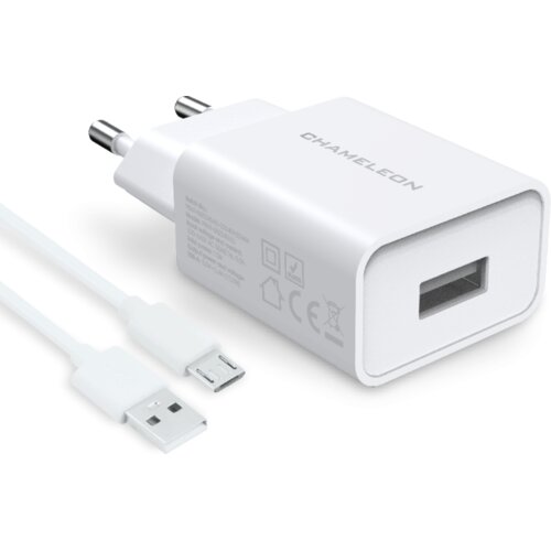 Chameleon Hišni polnilec, 12W (2,4A), USB izhod, s kablom USB na MicroUSB Cene