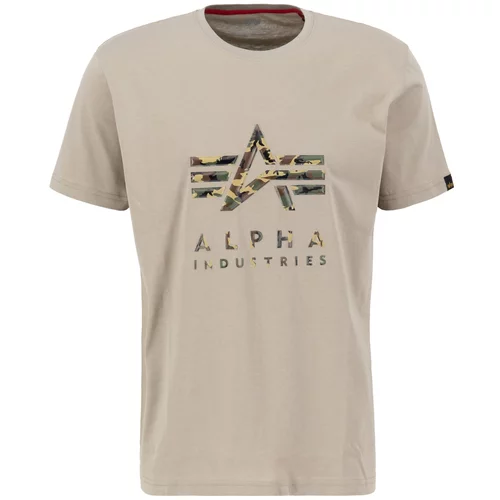 Alpha Industries Majica 'Camo PP T' svijetlobež / žuta / zelena / crna
