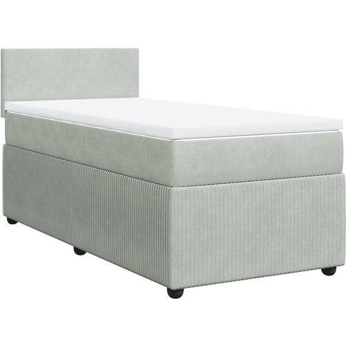 Maison Chic Box spring postelja - Vzmetna postelja z vzmetnico svetlo siva 90x200 cm žamet SL24539, (21890629) Slike
