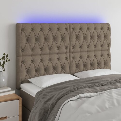 The Living Store LED posteljno vzglavje taupe 160x7x118/128 cm blago - LED Vzglavje, (21659417) Slike