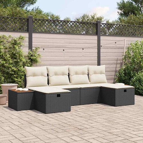  Sjedeća garnitura za vrt 6 pcs Crna 55 x 62 x 69 cm Poli ratan Cijene
