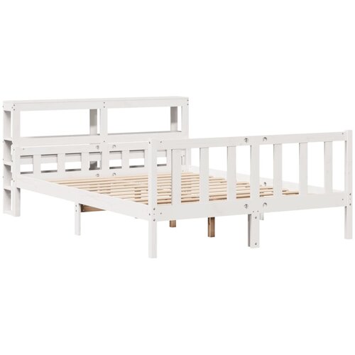 VidaXL Okvir kreveta bez madraca bijeli 150x200 cm od masivne borovine Slike