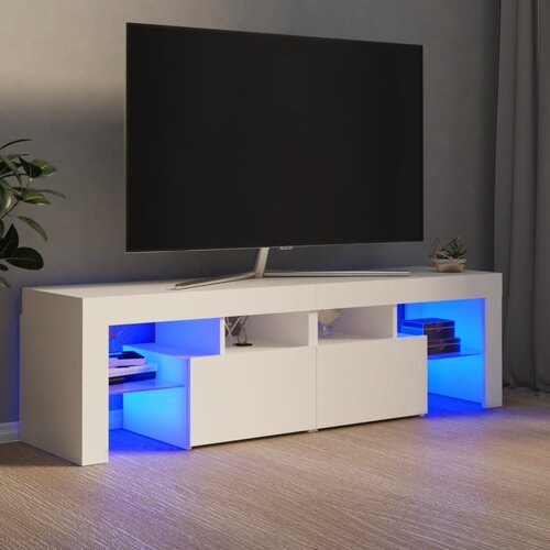 VidaXL TV ormarić s LED svjetlima bijeli 140x36,5x40 cm Slike