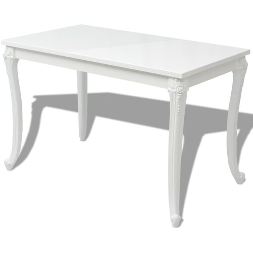 Maison Chic Jedilna miza - Kuhinjska miza - Jedilni stol 116x66x76 cm visok sijaj bele barve, (21714946) Cene