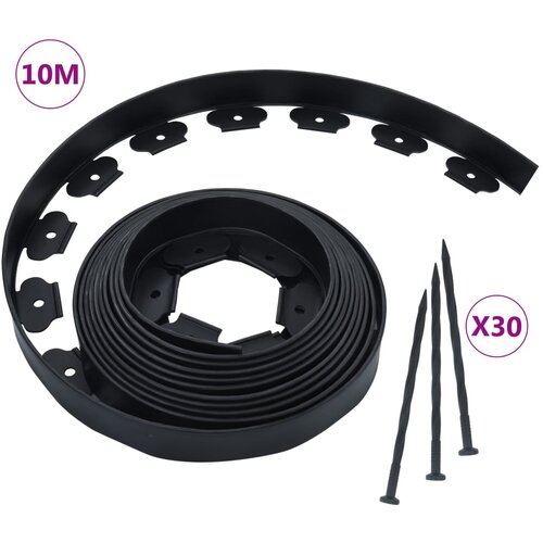 VidaXL Fleksibilni rubnjak za travnjak s 30 klinova 10 m 5 cm Slike