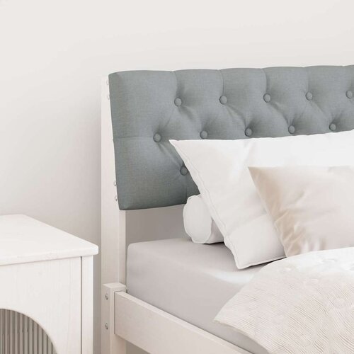 vidaXL Tapecirano vzglavje Svetlo siva 80 cm Masivno borovo les Cene