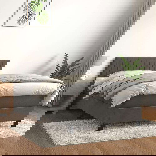 Box spring krevet s madracem tamnosivi 90x190 cm baršunasti Cijene