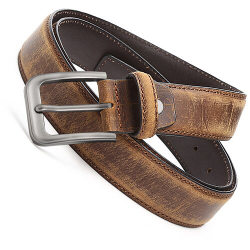 INF Moški pas iz pravega usnja 130 cm Camel, (21686032) Cene