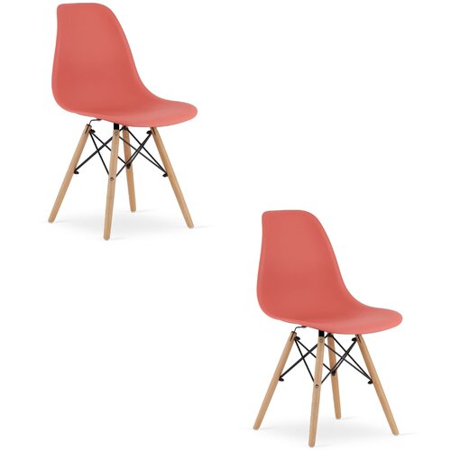 Brandless Stol OSAKA cinabarit / naravne noge x 2, (22030929) Cene