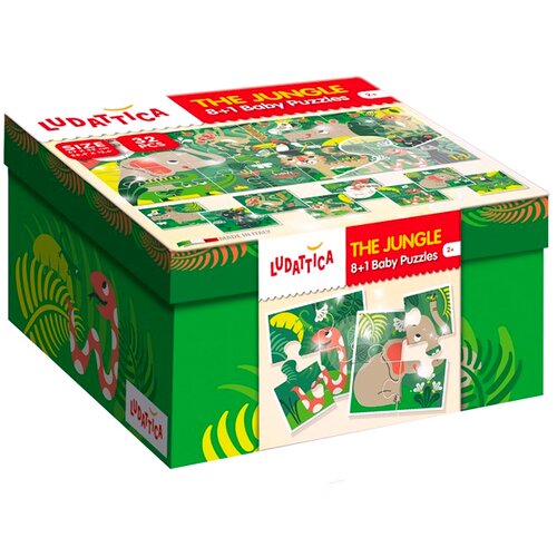 Lisciani Puzzle za bebe Ludattica Džungla, 8+1 Slike