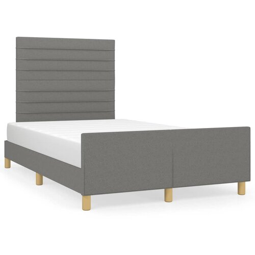VidaXL Posteljni okvir z vzglavjem temno siv 120x190 cm tkanina Slike