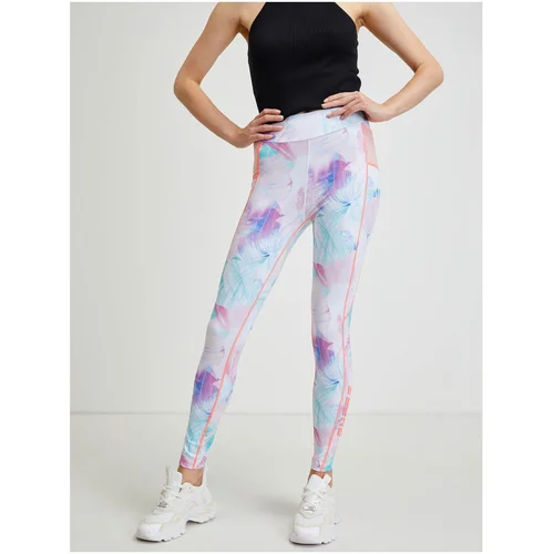 Guess Pink-blue-white women's patterned leggings Alice - Women