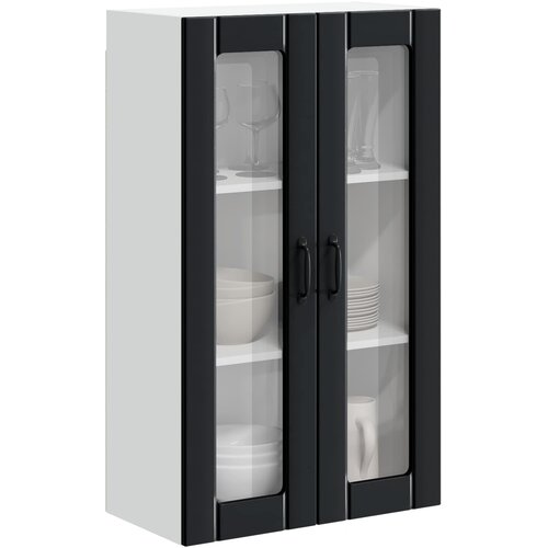  Zidni stakleni ormarić Lucca Crna 60 x 31 x 100 cm Slike