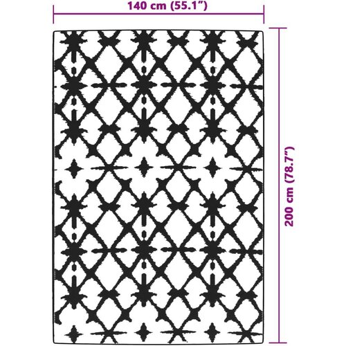 vidaXL Vanjski tepih plavo-bijeli 140x200 cm PP Cijene