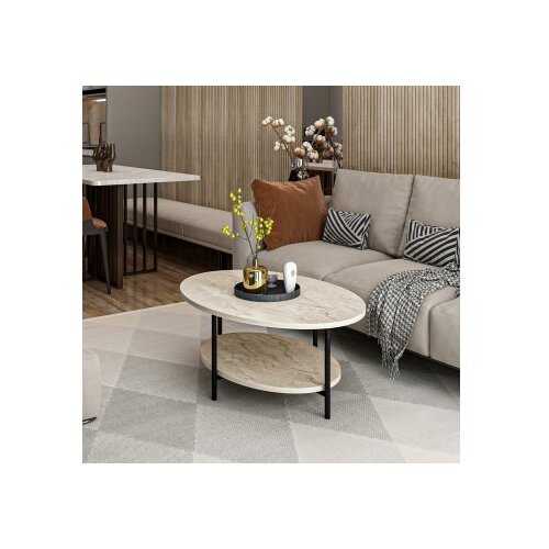 Hanah home stočić za dnevnu sobu elis - travertine travertine coffee table Slike