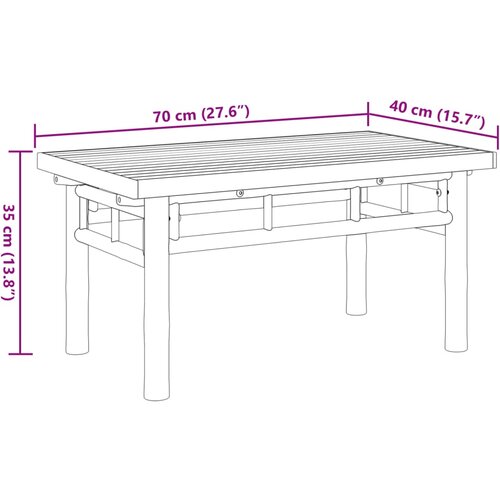  Stolić za kavu 70 x 40 x 35 cm od bambusa Slike