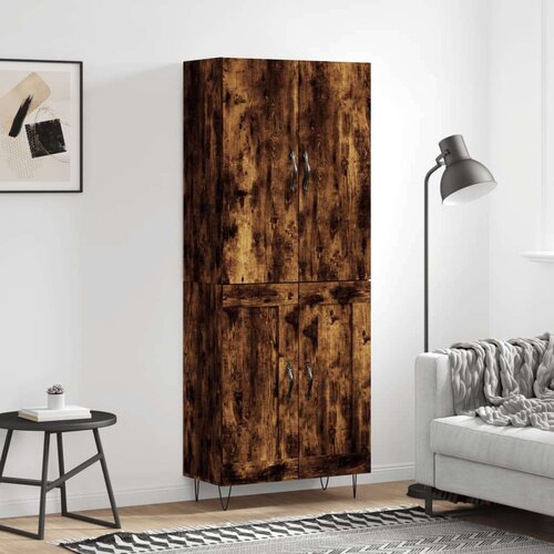  Visoka komoda dimljeni hrast 69 5x34x180 cm konstruiranog drva Cene