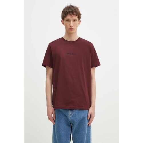 Fred Perry Pamučna majica za mu&amp;scaron;karce, boja: bordo, s aplikacijom, M4580.K22 Slike
