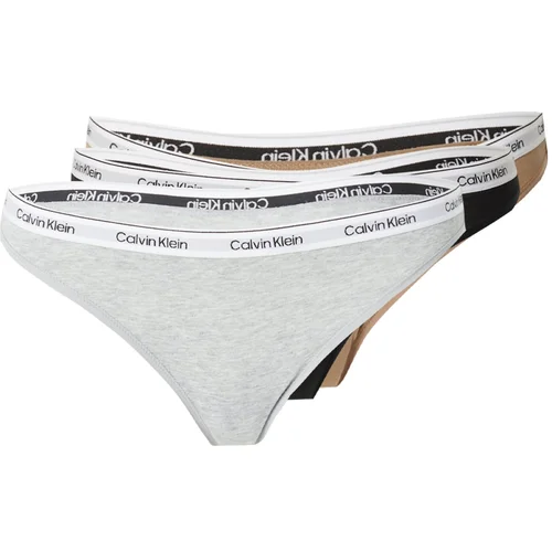 Calvin Klein Underwear Tanga gaćice boja devine dlake (camel) / siva melange / crna / bijela