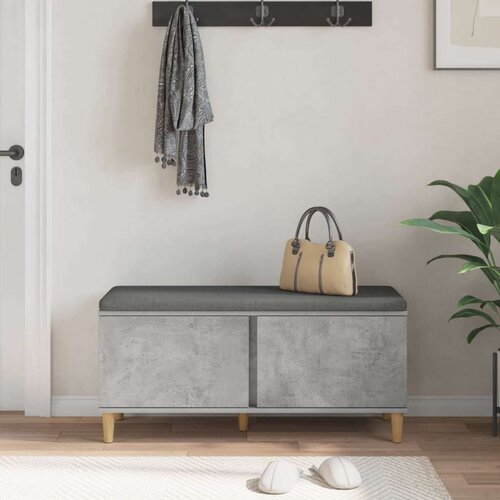  Klupa za hodnik s jastukom Betonski sivi 60 x 38 x 46 cm Slike