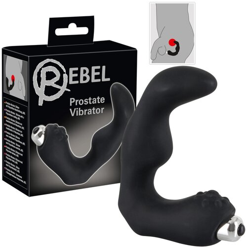 Rebel - zakrivljeni vibrator za prostatu (crni) Slike