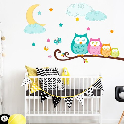 Ambiance zidna naljepnica Owls in family Slike