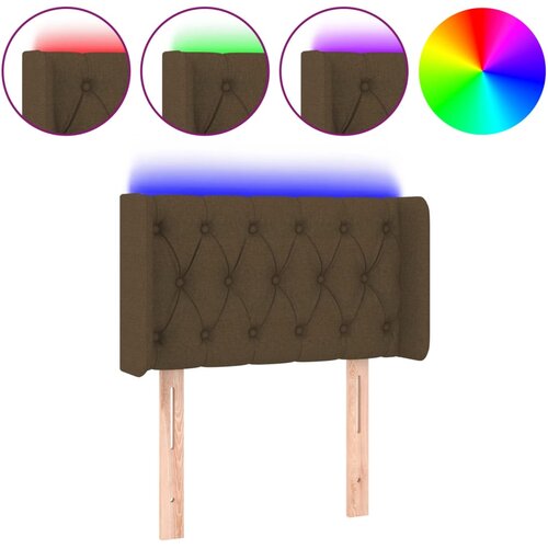  LED uzglavlje tamnosmeđe 83x16x78/88 cm od tkanine Slike