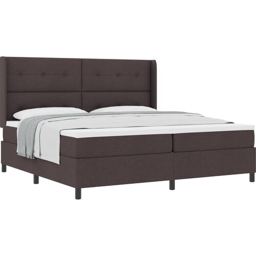 vidaXL Box Spring Postelja z Matracem, Temno Rjava, 200x200 cm, Tkanina, (22050101) Cene
