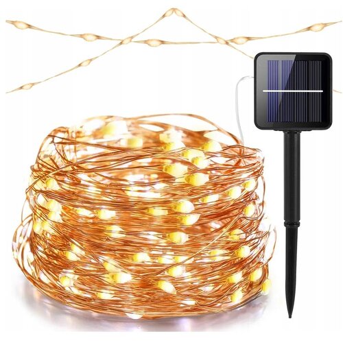  LED solarni dekorativni lanac 200xLED/1,2V 800 mAh 12 m IP44 crna Slike