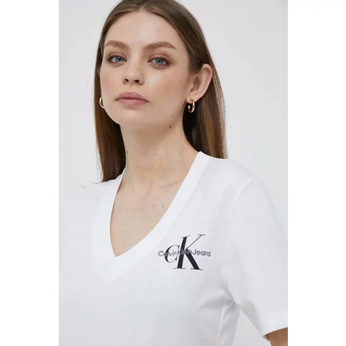 Calvin Klein Jeans Pamučna majica boja: bijela