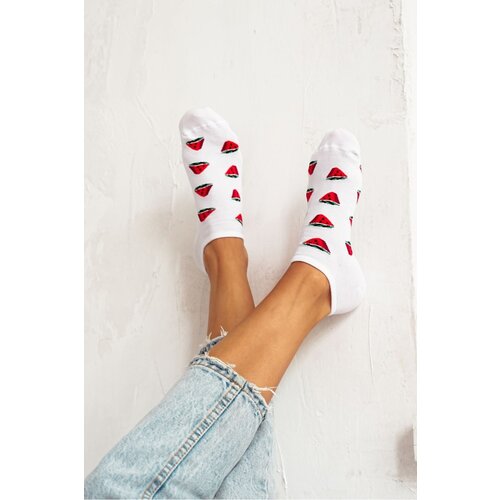 Milena Women's Ankle Socks Watermelons White Cene