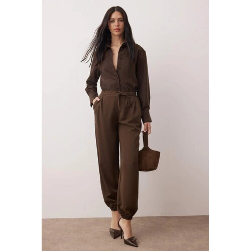 TRENDYOLMILLA ženske pantalone Twoaw26Pl00145, tamno braon-braon Cene