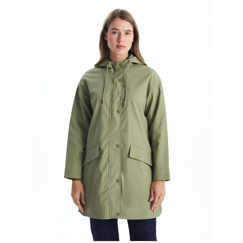 LC Waikiki Lcw Women's Hooded Plain Raincoat