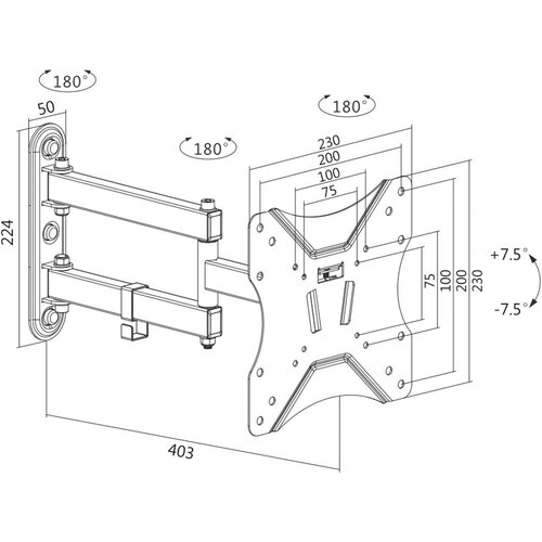 Logilink TV wall mount, 23 42, tilt, swivel, 25 kg max., BP0008 Slike