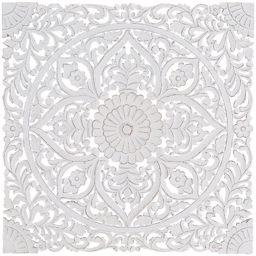 GINER Y COLOMER Starinsko belo ročno izrezljano vzglavje postelje 120x120 cm, (22147679) Cene