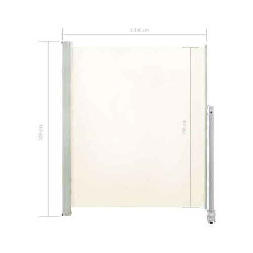VidaXL uvlačiva bočna tenda za terasu 160 x 300 cm krem Slike