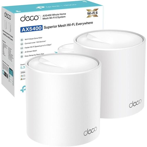 Tp-link Deco X60 2-pack AX5400 Cjelodomski Mesh WiFi 6 Sistem - 5400 Mbps, 4 Antene, Qualcomm CPU Cijene