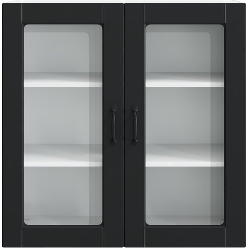  Zidni stakleni ormarić Crna 80 x 31 x 80 cm Konstruirano drvo Slike