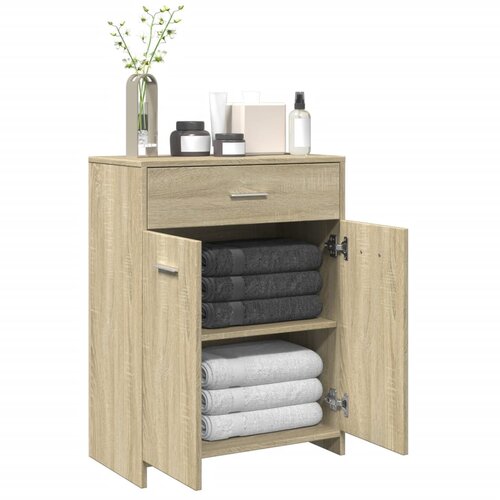 vidaXL Kopalniška omarica sonoma hrast 60x33x80 cm iverna plošča Cene