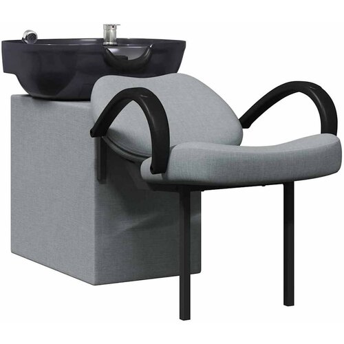 vidaXL Stolica za &scaron;ampon Svetlo siva in črna 63 x 141 x 92 cm blago, (5000132866) Cene