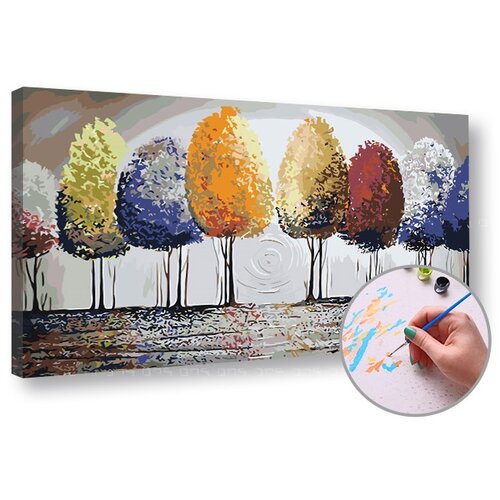  Slikanje po brojevima ŠARENO DRVJEĆE - Level Medium 70x40 cm | bez okvira Cijene