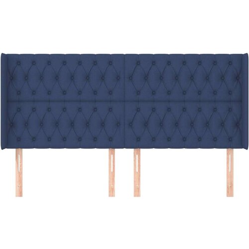  Uzglavlje s u&amp;scaron;ima plavi 183x16x118/128 cm od tkanine Slike